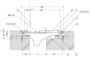 NẮP KHE CO GIÃN AX22F (Tường ngoài và tường ngoài)