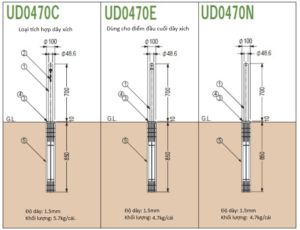 Trụ bollard chắn xe nâng hạ UD