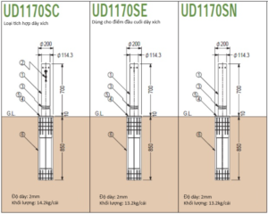 Trụ bollard chắn xe nâng hạ UD-SL1