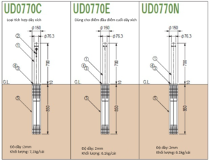 Trụ bollard chắn xe nâng hạ UD1