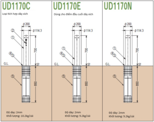 Trụ bollard chắn xe nâng hạ UD2